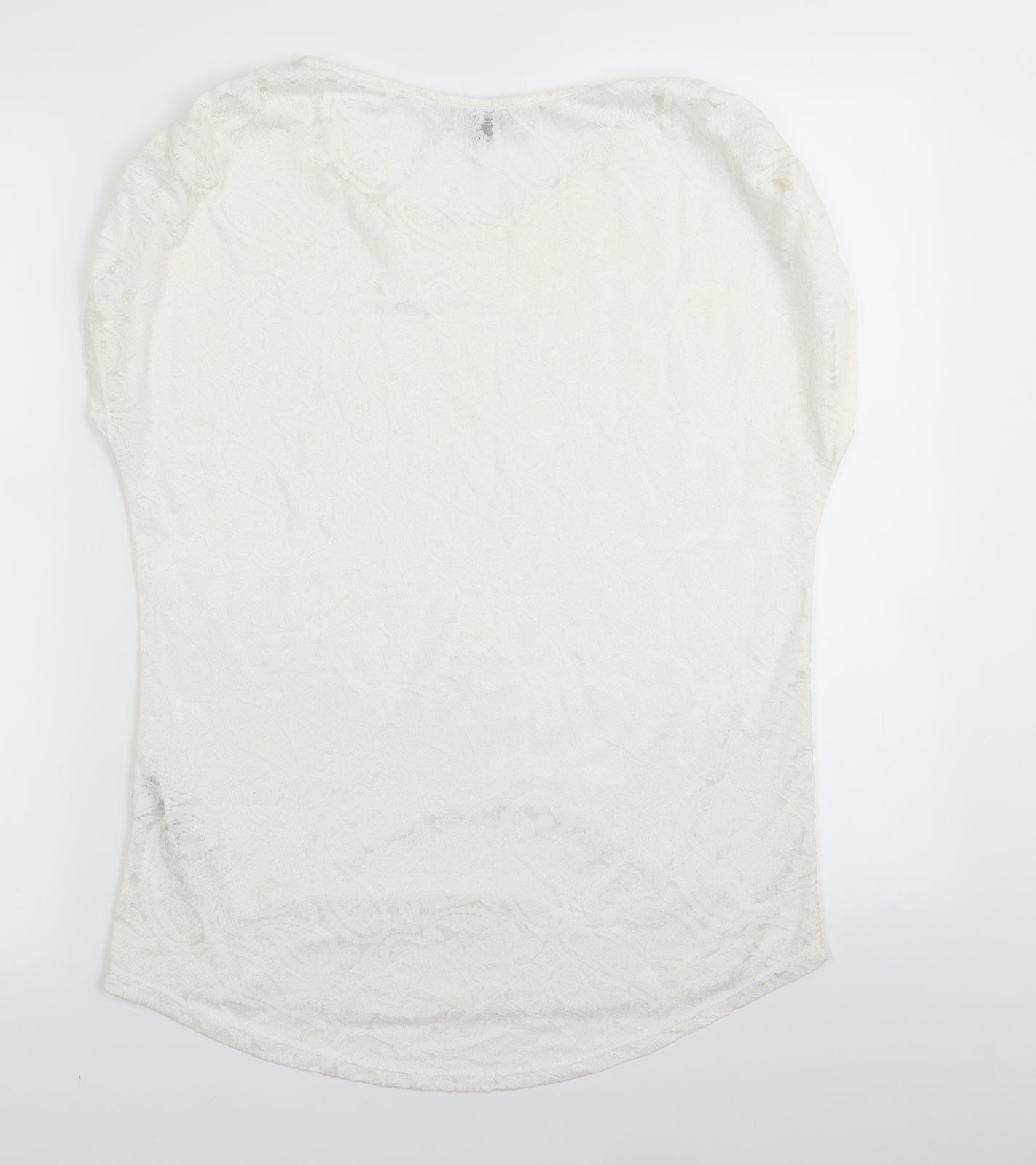 Womens UK Size 10 Warehouse White Basic T-Shirt