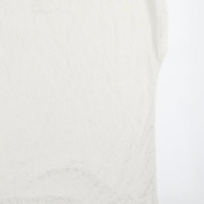 Womens UK Size 10 Warehouse White Basic T-Shirt