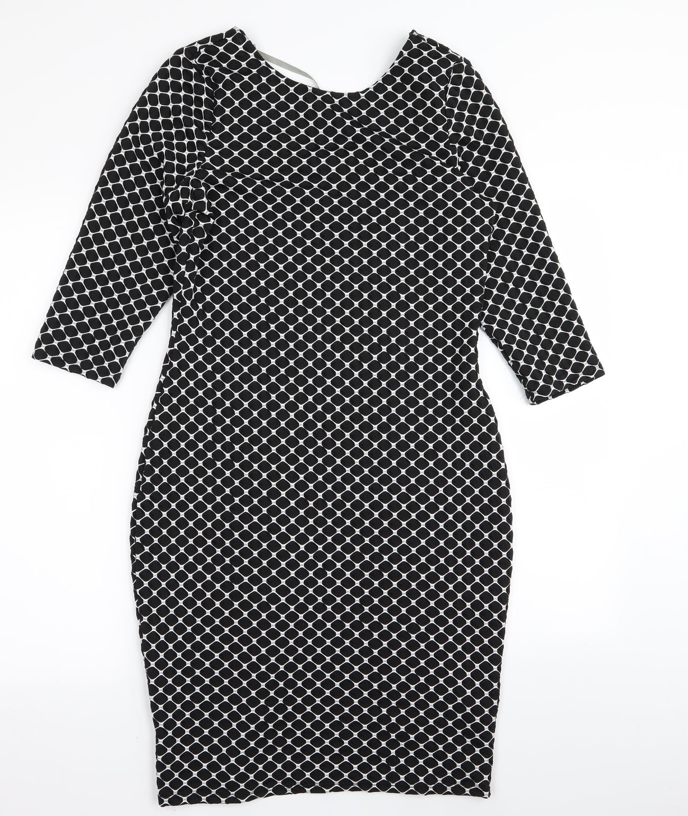 Dorothy Perkins Womens Black Argyle/Diamond  A-Line  Size 12