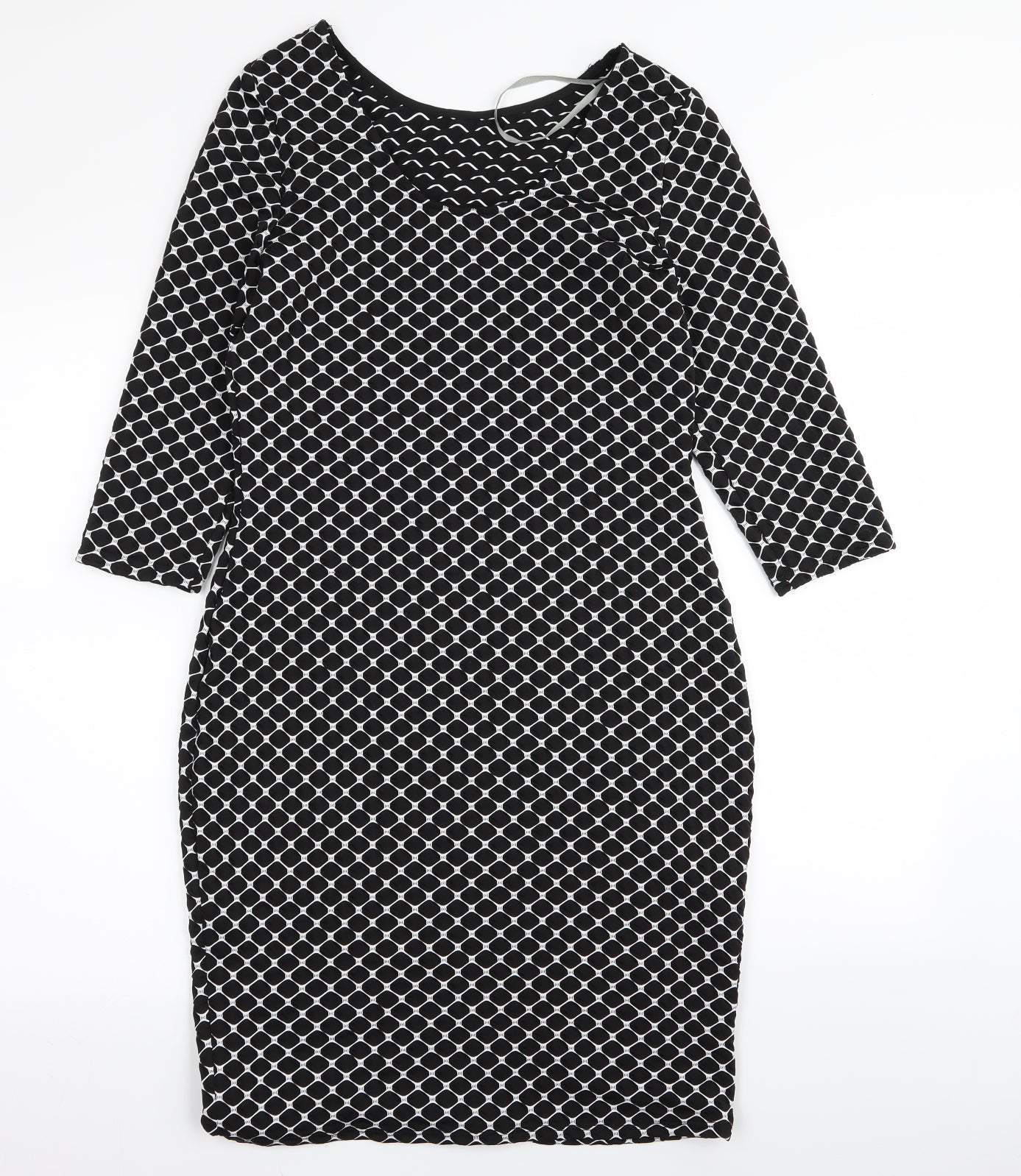 Dorothy Perkins Womens Black Argyle/Diamond  A-Line  Size 12