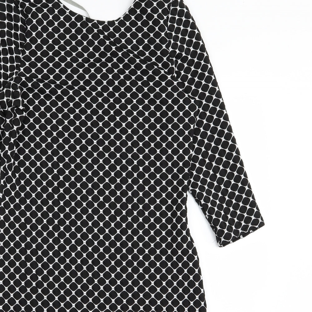 Dorothy Perkins Womens Black Argyle/Diamond  A-Line  Size 12