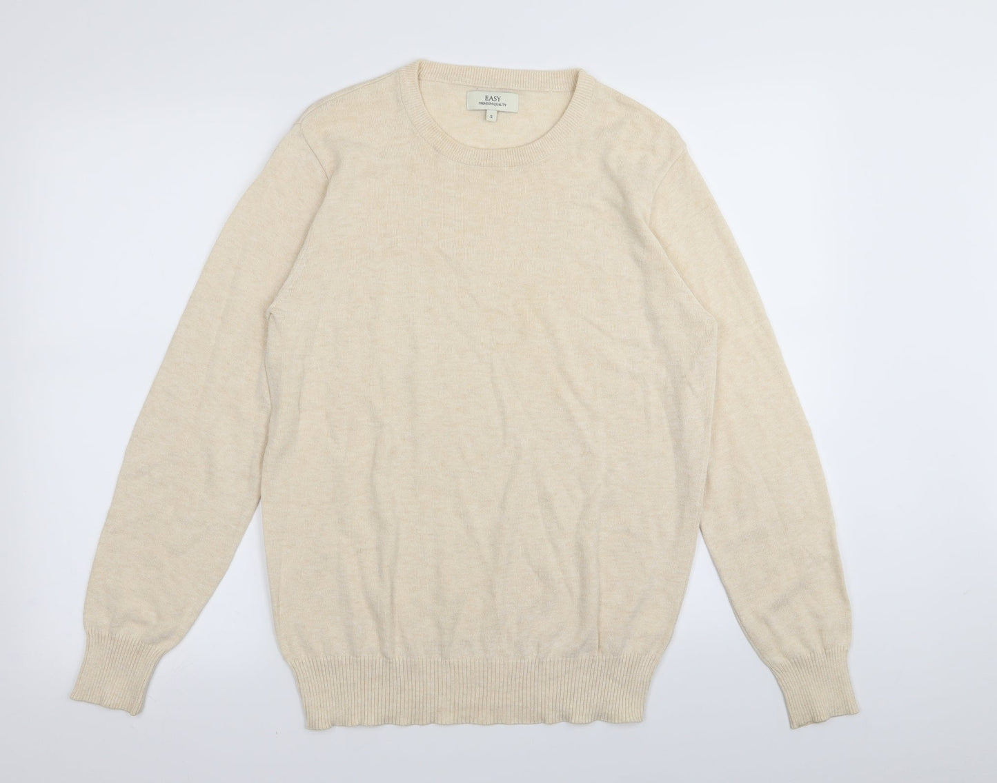 Easy Mens Beige   Pullover Jumper Size S