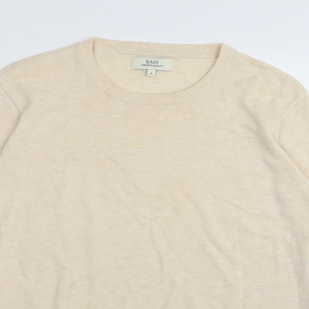 Easy Mens Beige   Pullover Jumper Size S