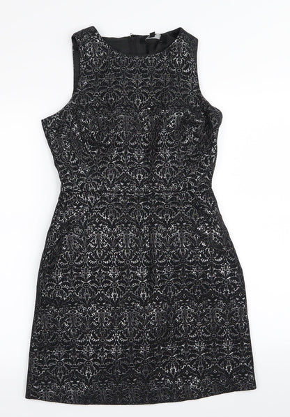 New Look Womens Black Geometric  A-Line  Size 8
