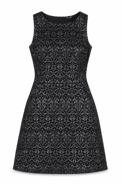 New Look Womens Black Geometric  A-Line  Size 8
