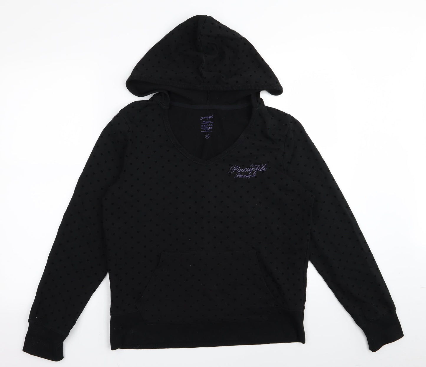 Peacocks Womens Black   Pullover Jumper Size 16  - Heart Detail