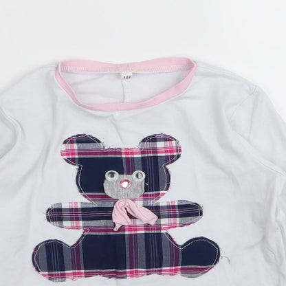Preworn Girls Blue   Basic T-Shirt Size 4-5 Years