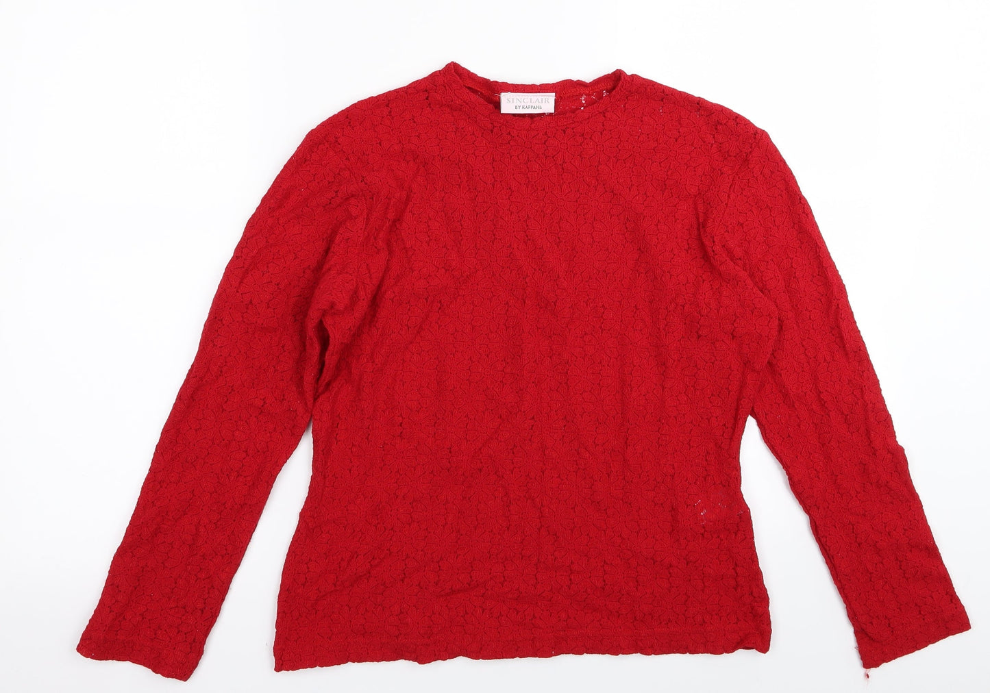 sinclair Womens Red Floral  Basic T-Shirt Size 18