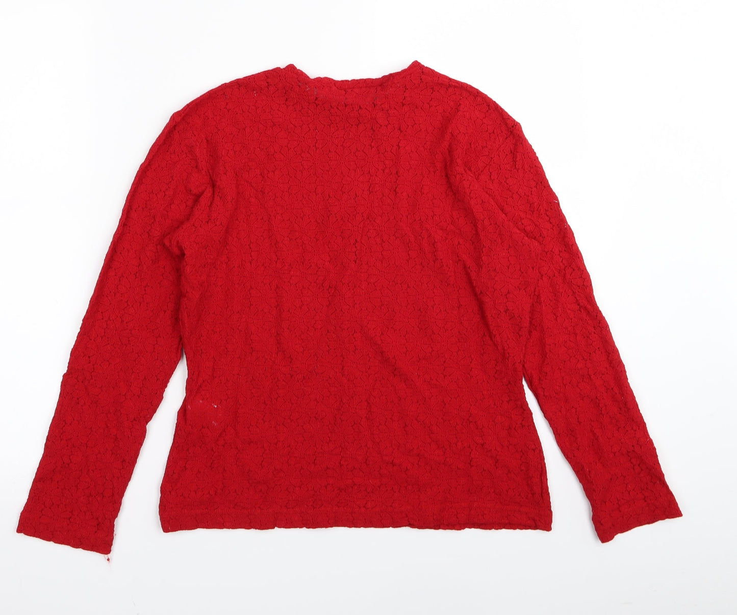 sinclair Womens Red Floral  Basic T-Shirt Size 18