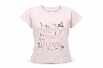 Front view of Disney girls’ purple floral basic t-shirt, size 2-3, years