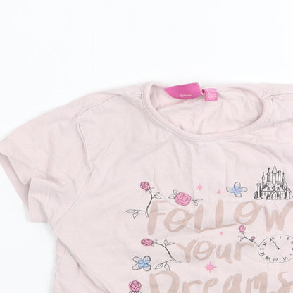 Disney Girls Purple Floral  Basic T-Shirt Size 2-3 Years