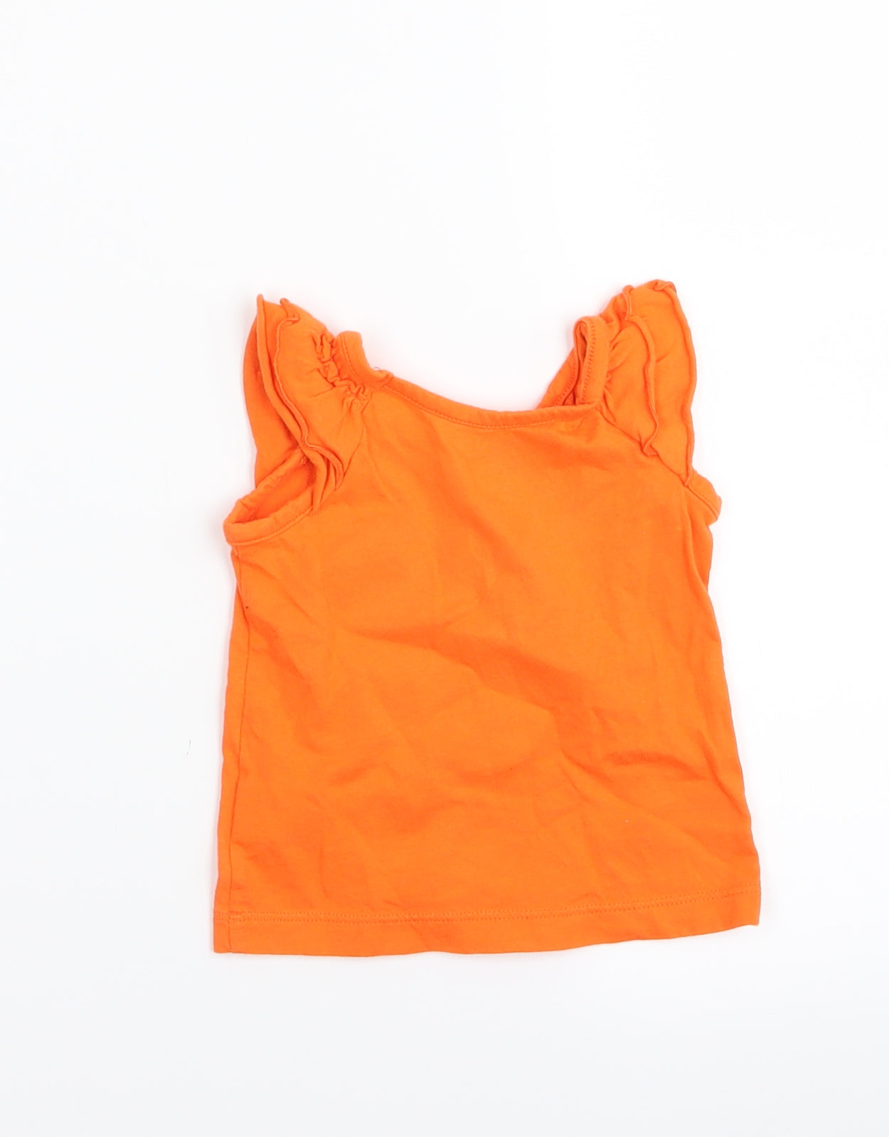 est 1989 place Girls Orange   Basic Tank Size 9-12 Months  - Butterfly Print