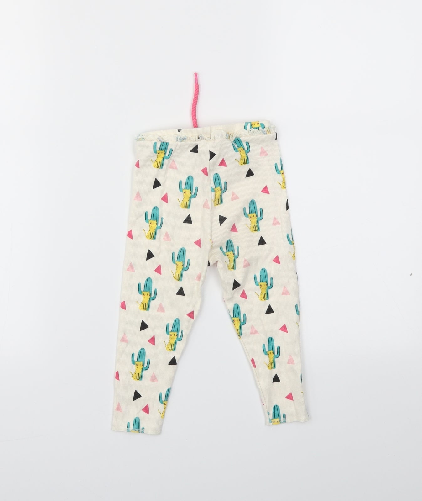 mini club  Girls Ivory Animal Print  Capri Trousers Size 12-18 Months