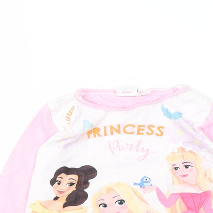 Disney Girls Pink Animal Print  Basic T-Shirt Size 2-3 Years