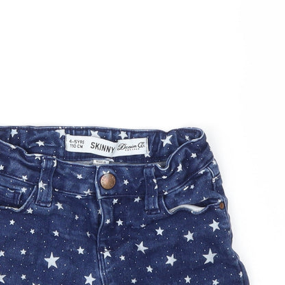DENIM &CO  Boys Blue Argyle/Diamond  Capri Trousers Size 4-5 Years