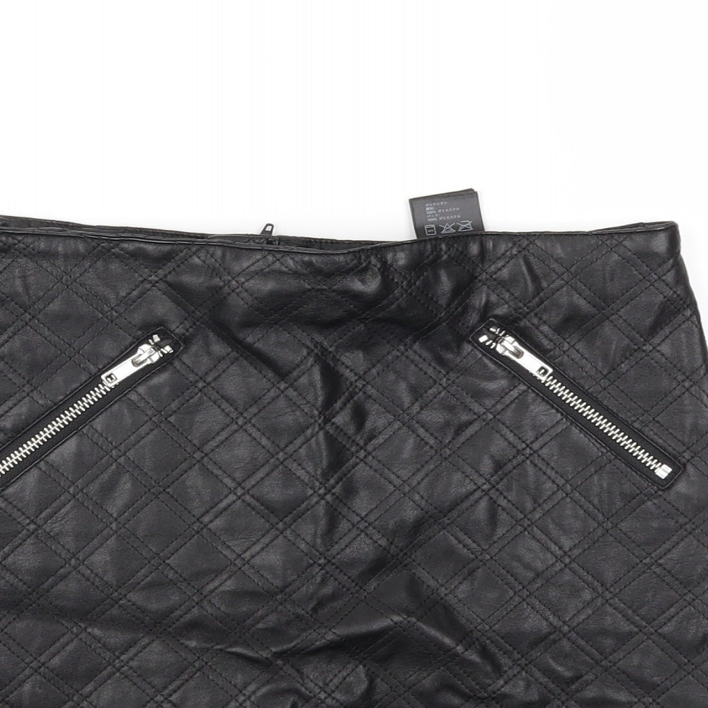 H&M Womens Black   A-Line Skirt Size 6