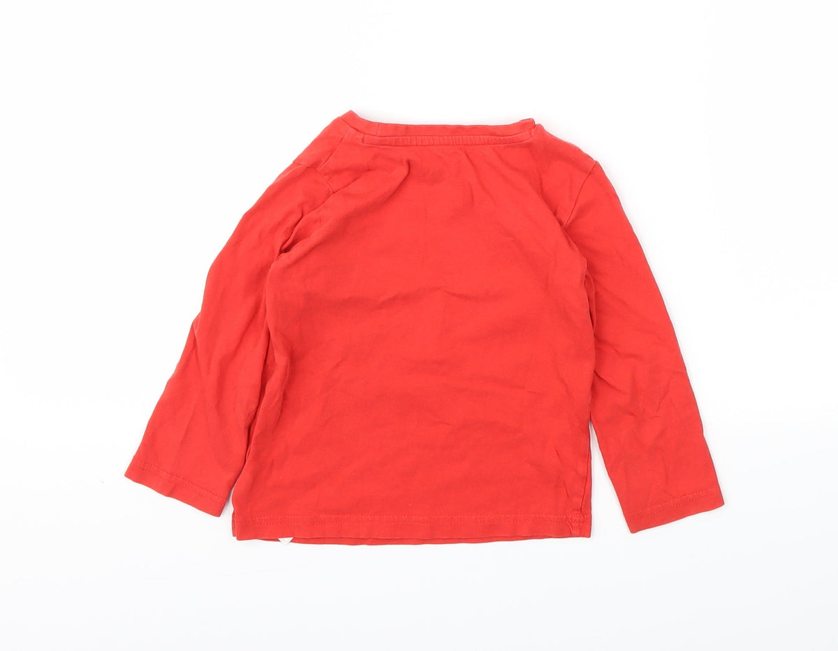 M Boys Red   Basic T-Shirt Size 2-3 Years