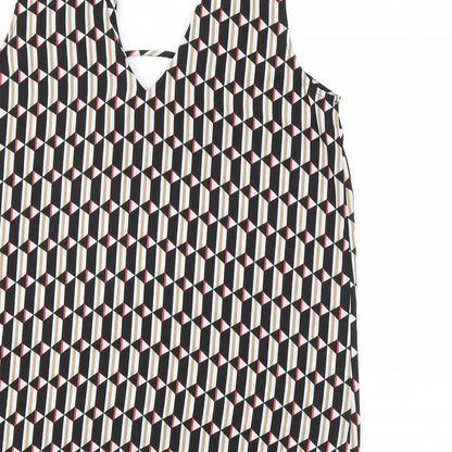 F&F Womens Black Argyle/Diamond  Basic T-Shirt Size 12