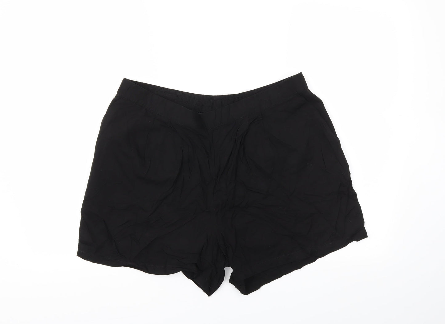 H&M Womens Black   Cut-Off Shorts Size L - Stretch waistband
