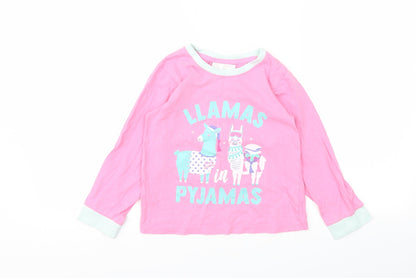 COLLECTION  Girls Pink Animal Print  Basic T-Shirt Size 7 Years