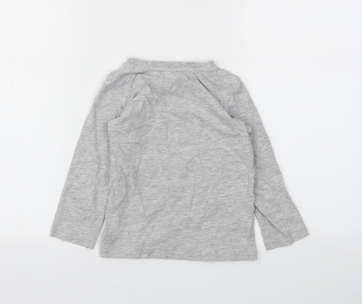 M Boys Grey Animal Print  Basic T-Shirt Size 2-3 Years