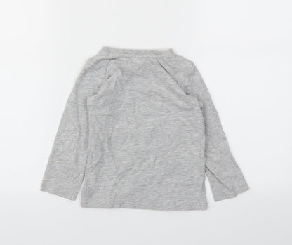 M Boys Grey Animal Print  Basic T-Shirt Size 2-3 Years
