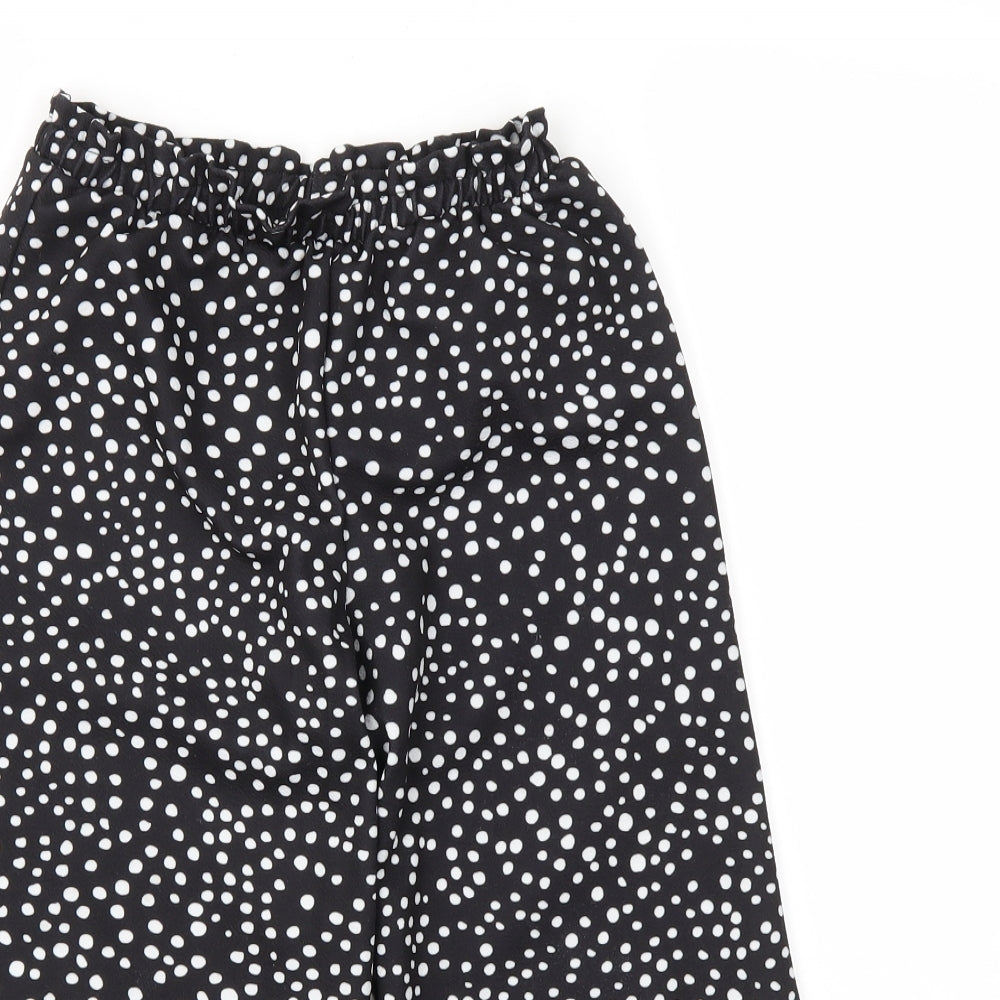 VERY  Girls Black Polka Dot  Jogger Trousers Size 9 Years