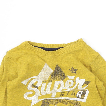 Close-up detail of Next Yellow jumper, size 9-12, Months