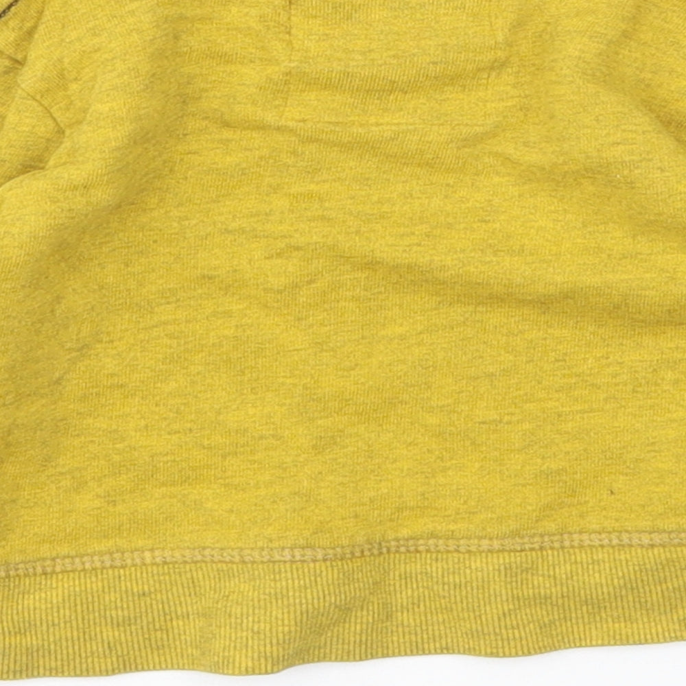 Brand and care label for Next Yellow jumper, size 9-12, Months
