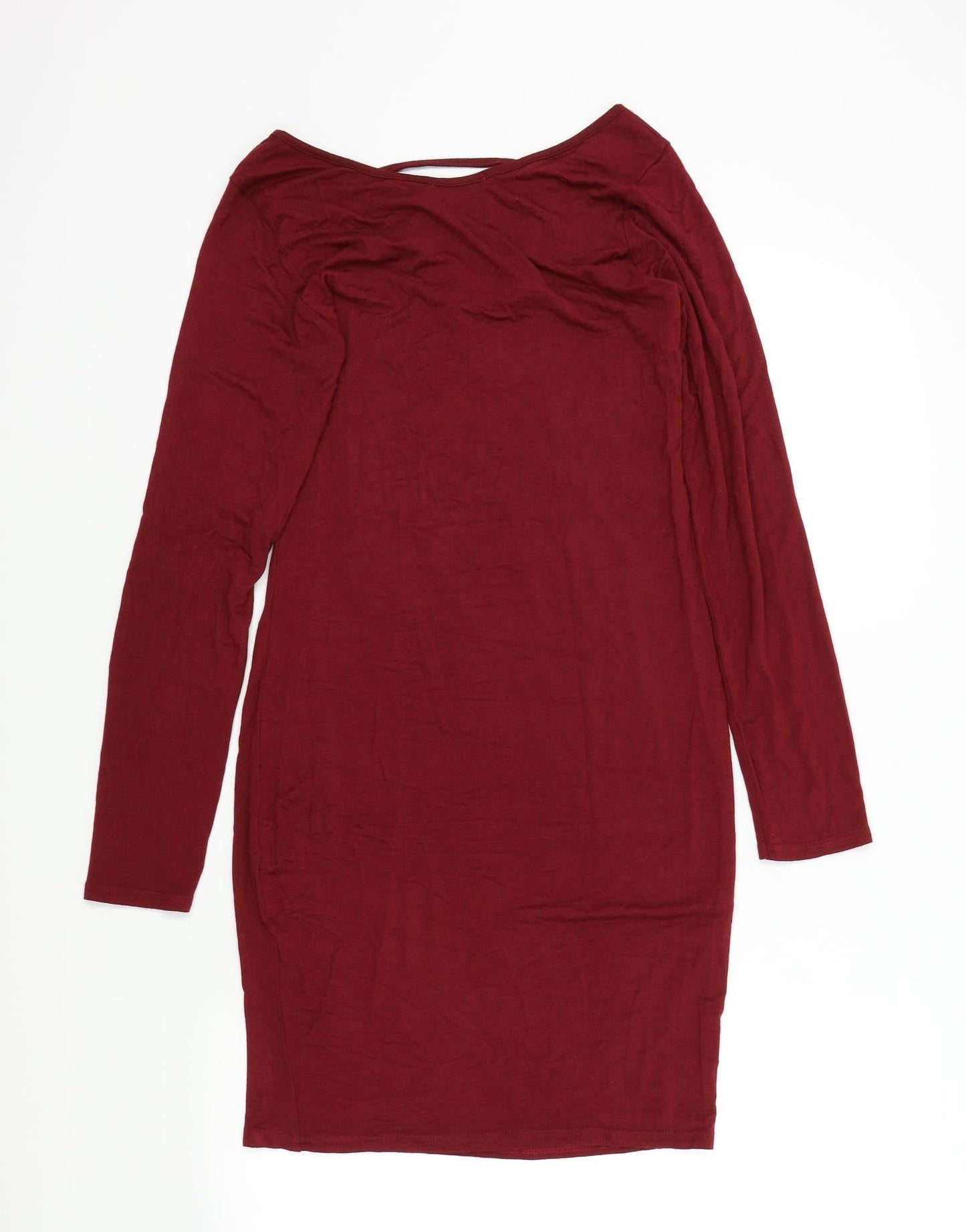 Boohoo Womens Red Colourblock  A-Line  Size 14