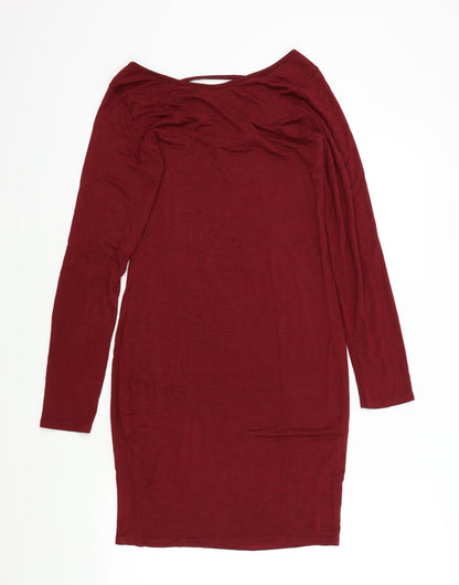 Boohoo Womens Red Colourblock  A-Line  Size 14