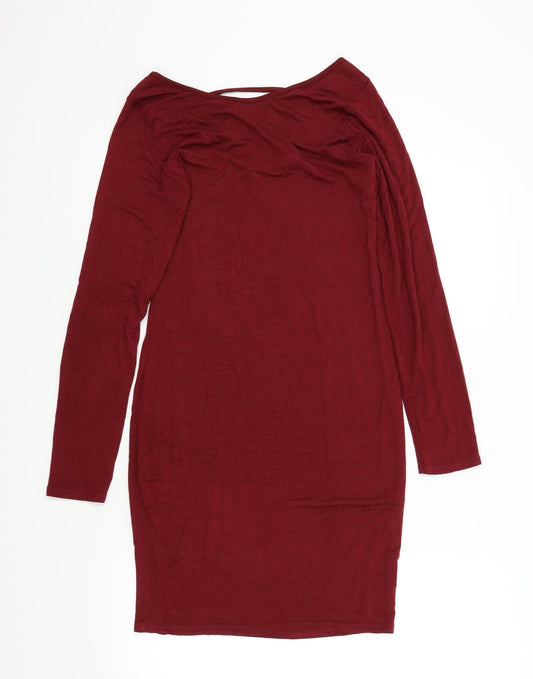 Boohoo Womens Red Colourblock  A-Line  Size 14