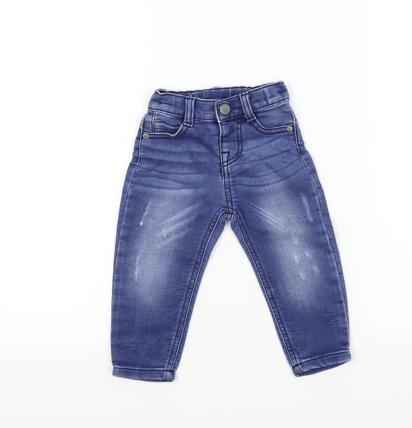 F&F Baby Blue Colourblock  Capri Jeans Size 12-18 Months