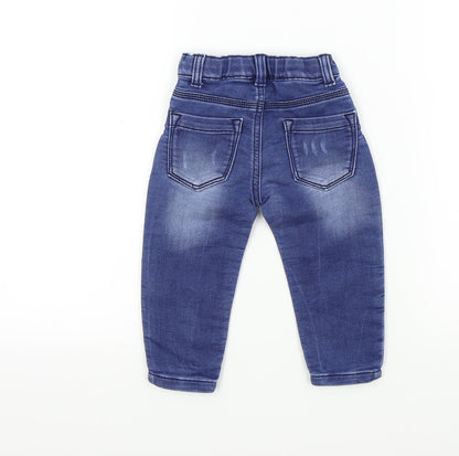 F&F Baby Blue Colourblock  Capri Jeans Size 12-18 Months