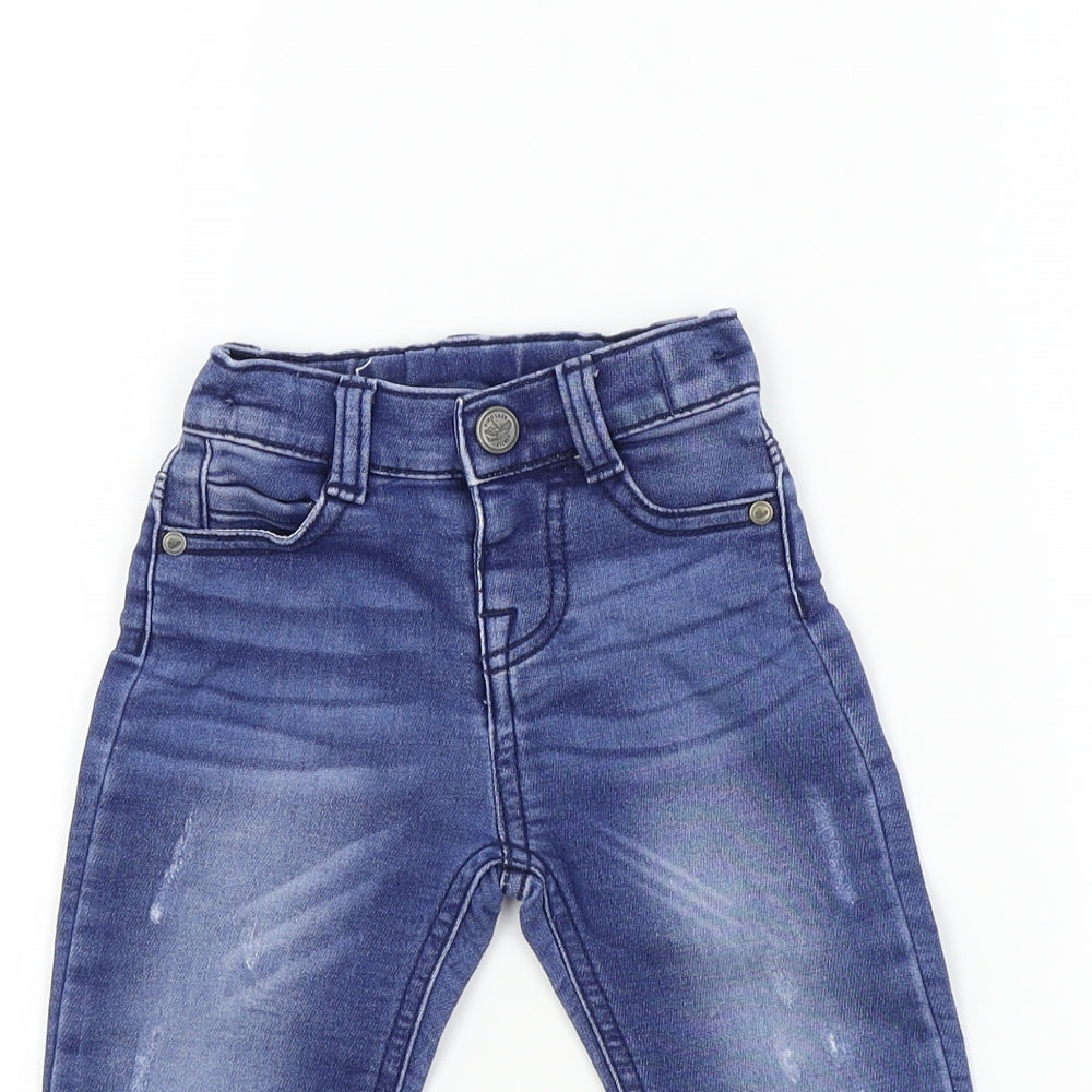 F&F Baby Blue Colourblock  Capri Jeans Size 12-18 Months