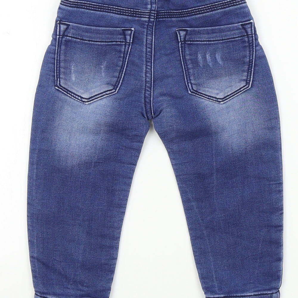 F&F Baby Blue Colourblock  Capri Jeans Size 12-18 Months