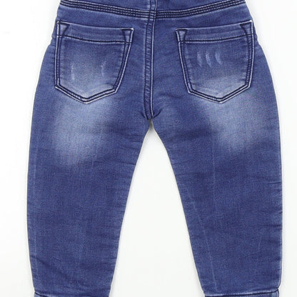 F&F Baby Blue Colourblock  Capri Jeans Size 12-18 Months