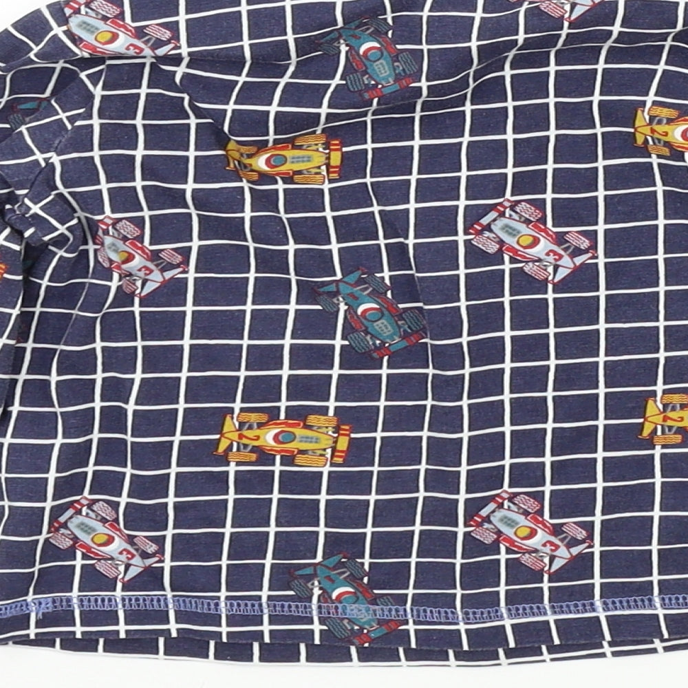 TU Boys Blue Colourblock  Basic T-Shirt Size 2-3 Years  - Race Car Print