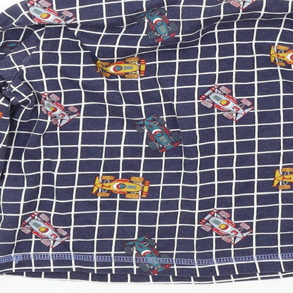 TU Boys Blue Colourblock  Basic T-Shirt Size 2-3 Years  - Race Car Print
