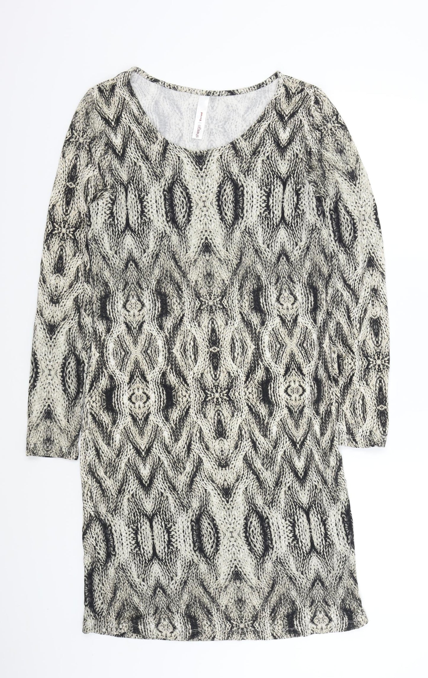 Sheego Womens Brown Animal Print  A-Line  Size 14