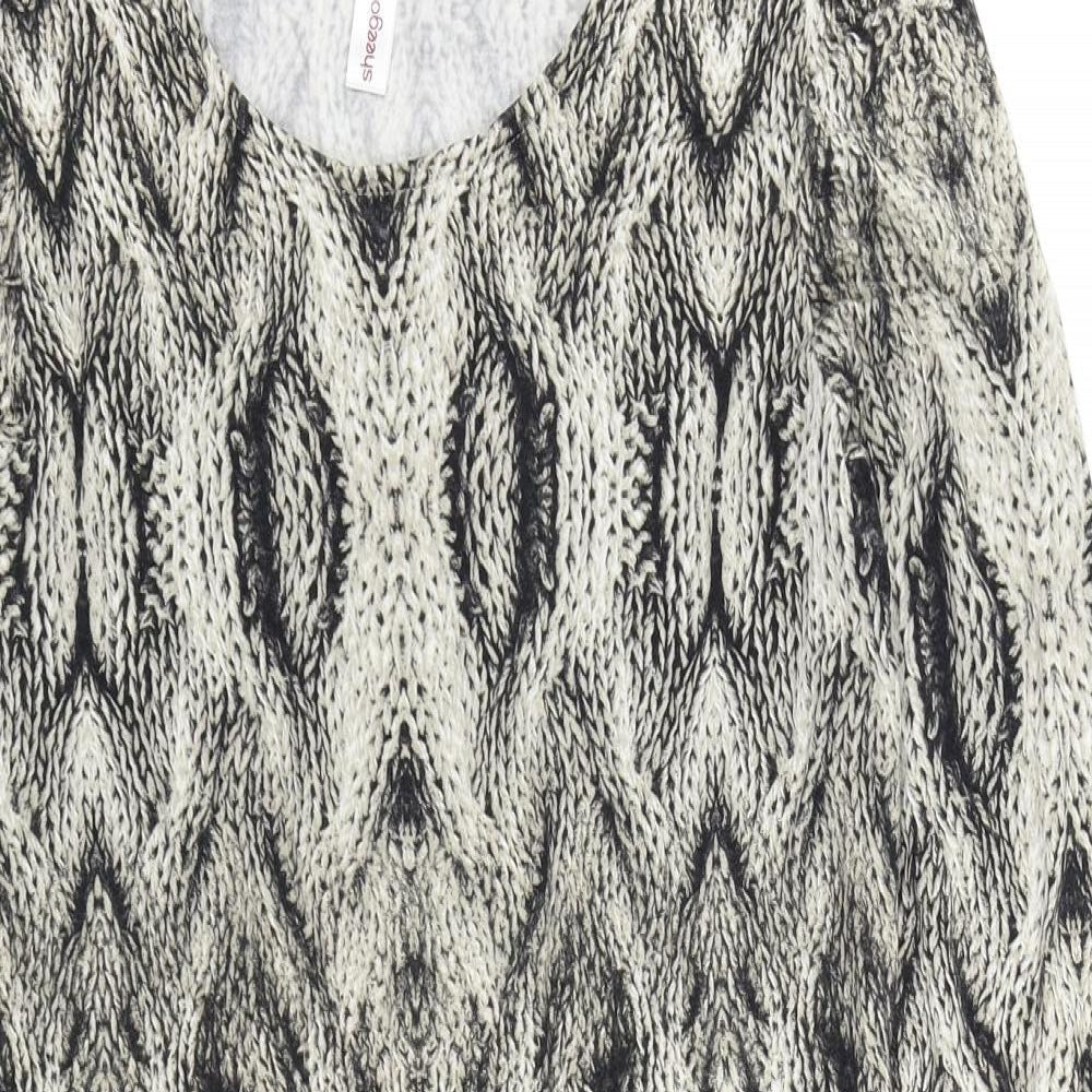 Sheego Womens Brown Animal Print  A-Line  Size 14