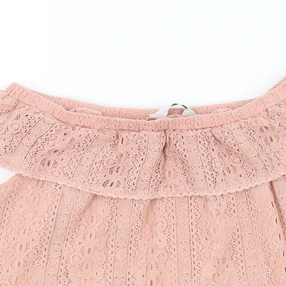primarf Girls Pink Colourblock  Basic T-Shirt Size 8-9 Years