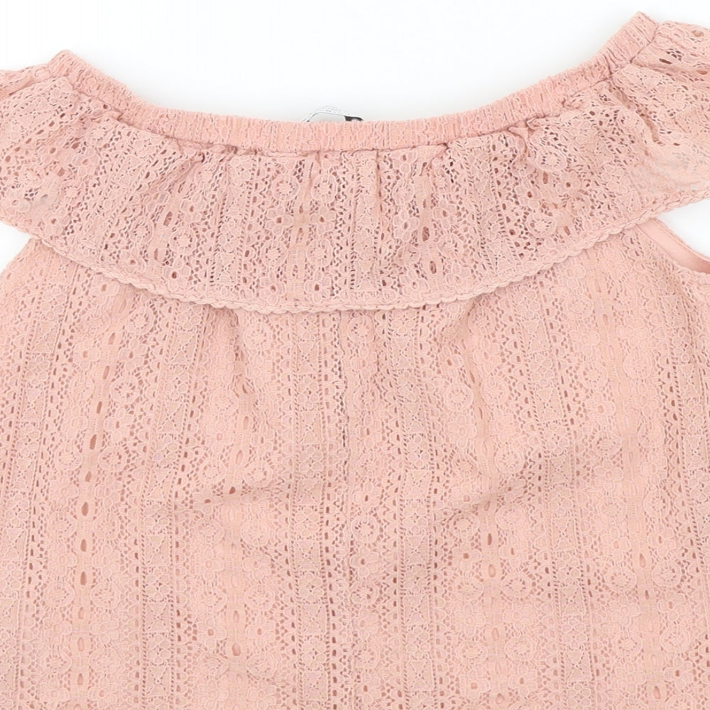 primarf Girls Pink Colourblock  Basic T-Shirt Size 8-9 Years