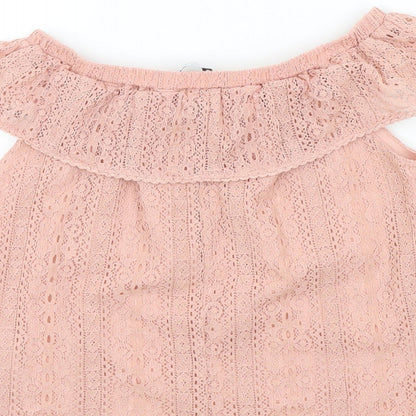 primarf Girls Pink Colourblock  Basic T-Shirt Size 8-9 Years