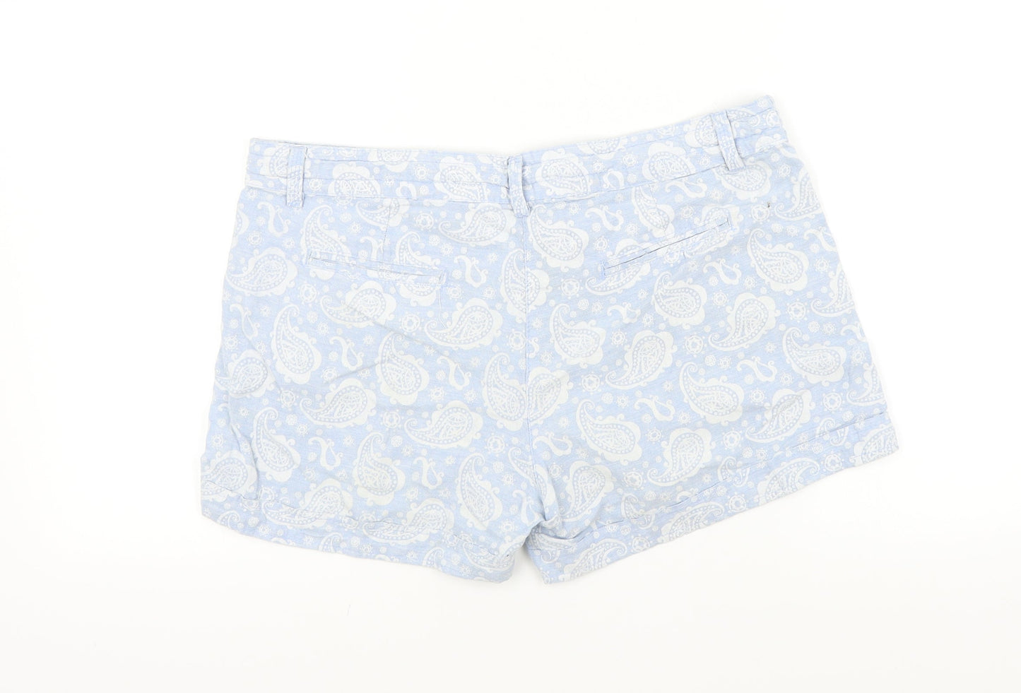 denim&co Womens Blue Colourblock  Bermuda Shorts Size 12