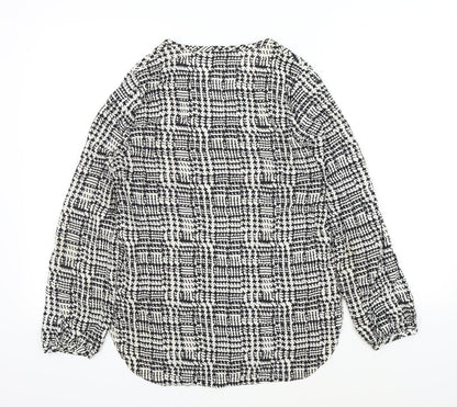 F&F Womens Black Geometric  Basic Blouse Size 8
