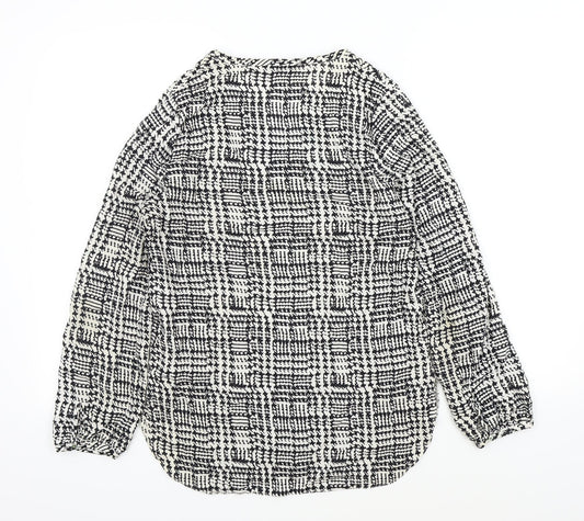 F&F Womens Black Geometric  Basic Blouse Size 8