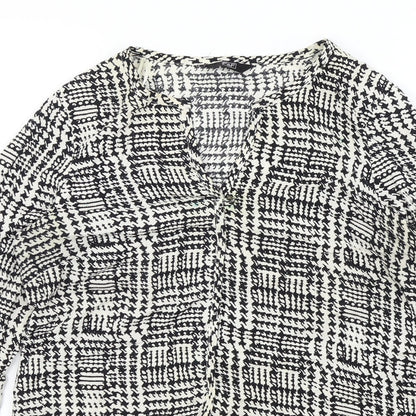 F&F Womens Black Geometric  Basic Blouse Size 8