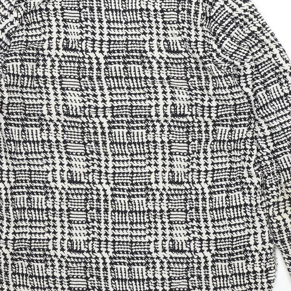 F&F Womens Black Geometric  Basic Blouse Size 8