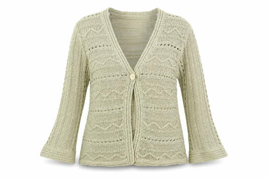 Front view of Papaya women’s brown cardigan jumper, size UK 14